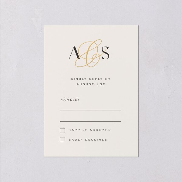 Together Wedding Response Cards Gold Champagne Signature Standard