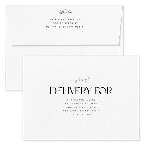 Together Wedding Invitation Envelopes Rose Mist Return Address Standard Signature