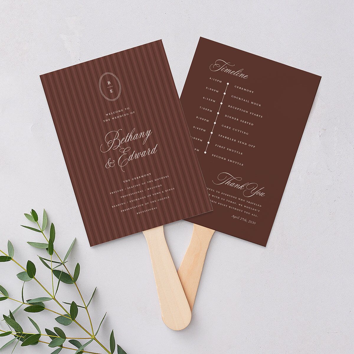 Vintage Oval Monogram Fan Programs Merlot Signature Standard
