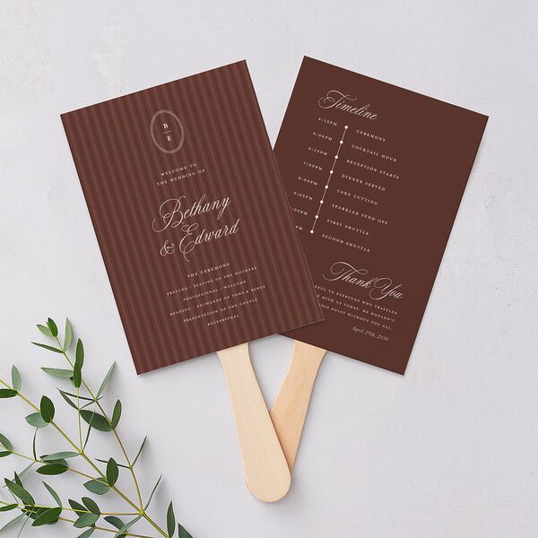 Vintage Oval Monogram Fan Programs Merlot Signature Standard