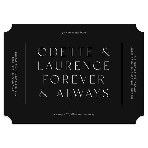 Surround Wedding Invitations Charcoal Signature Blank No Ticket