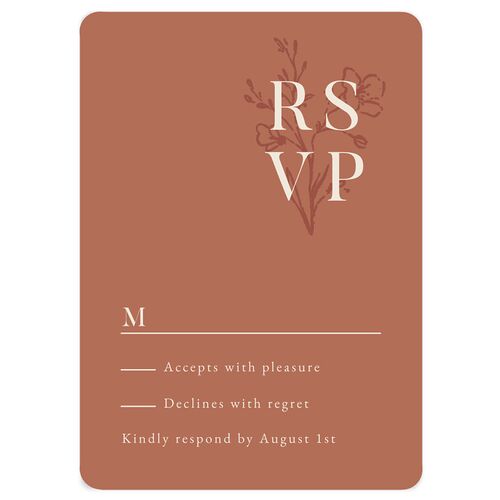 Rustic Monogram Wedding Response Cards Copper Signature Rounded