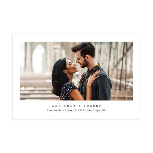 Simple Photo Save the Date Postcards Pure White
