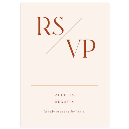 Monogram Slant Wedding Response Cards Red Clay Signature Standard
