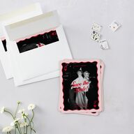 Hand Drawn Las Vegas Hearts Save The Date Magnets Crimson Magnet Paper