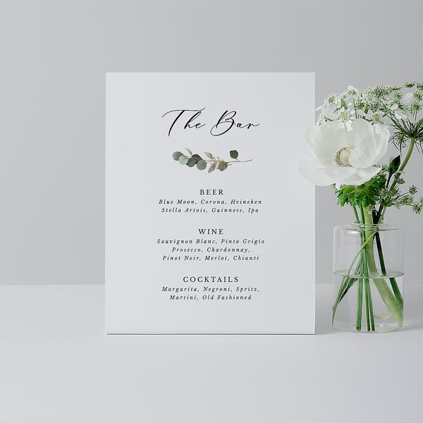 Eucalyptus Frame Favor Bended Tabletop Sign X-small Pure White Standard Plastic XS Tabletop Favor