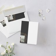 Vintage Deco Thank You Cards Gold Charcoal Signature