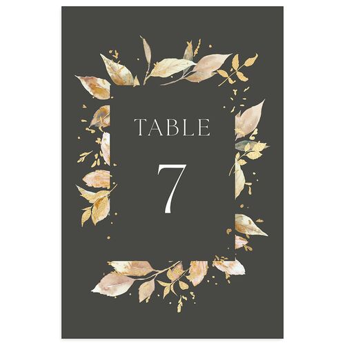 Autumn Frame Table Numbers Gold Charcoal Signature