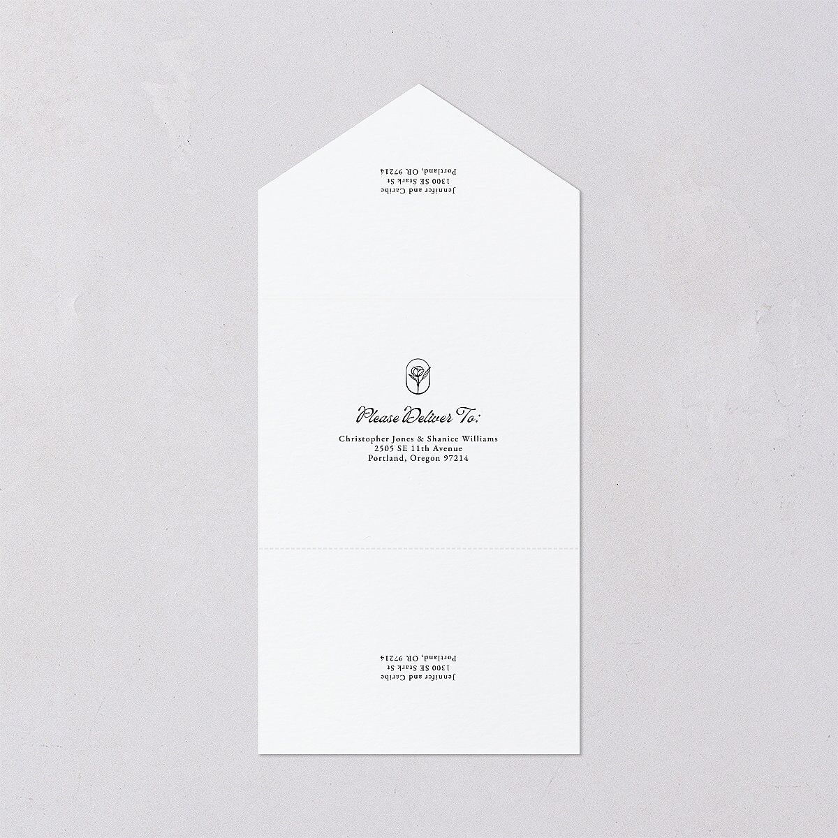 Vintage Romantic Photo All-in-One Wedding Invitations Medieval Grey Signature Light Both Recipient and Return Addresses No