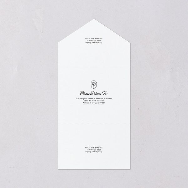 Vintage Romantic Photo All-in-One Wedding Invitations Medieval Grey Signature Light Both Recipient and Return Addresses No