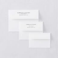 Floral Monogram Rehearsal Dinner Invitation Envelopes White Rose Quartz Both Recipient and Return Addresses Signature Standard