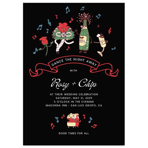 Whimsical Retro Cartoon Wedding Invitations Licorice Signature Blank No Standard