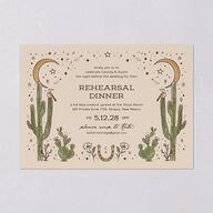 Southwestern Nouveau Rehearsal Dinner Invitations Red Clay Signature Blank Standard