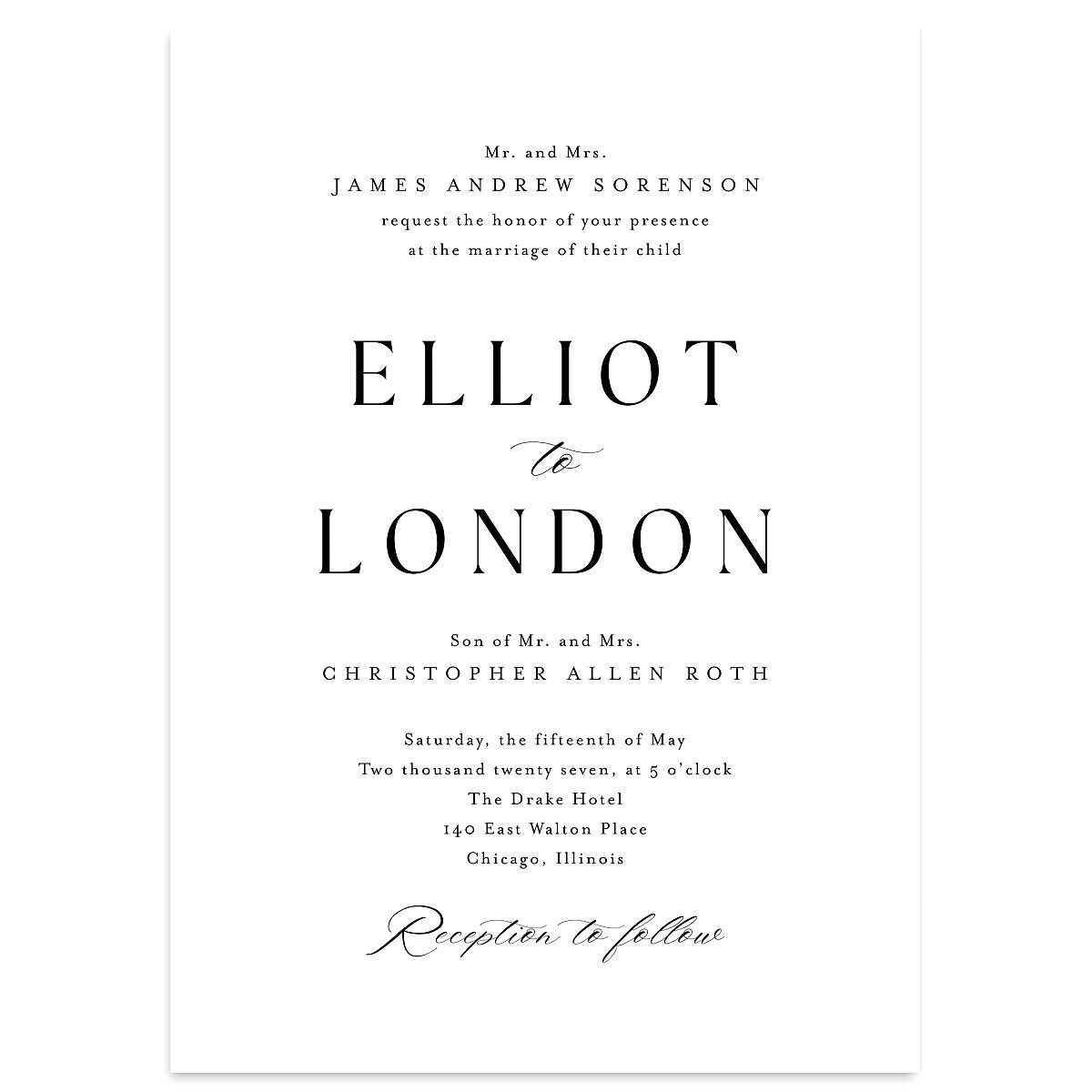 Timeless Typography Wedding Invitations