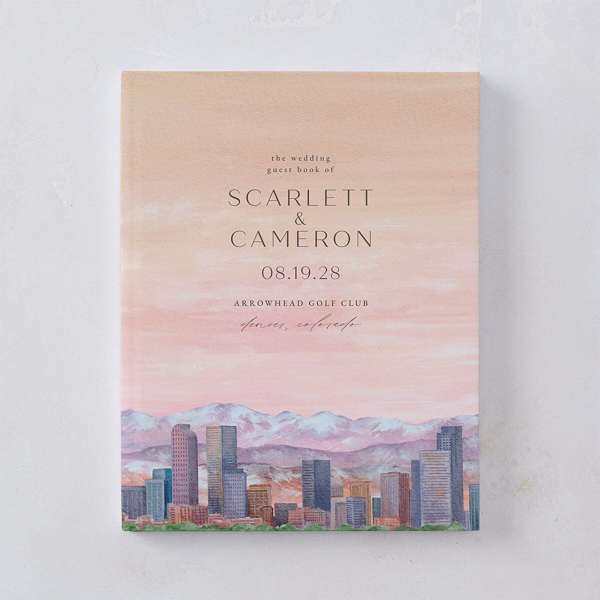 Scenic Denver Colorado Guest Books Peach Pink