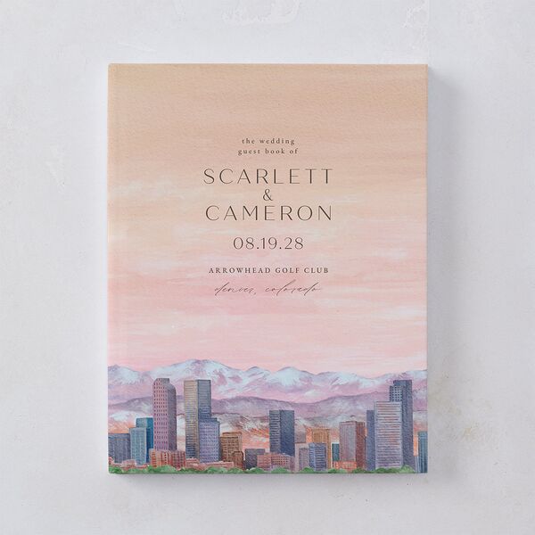 Scenic Denver Colorado Guest Books Peach Pink