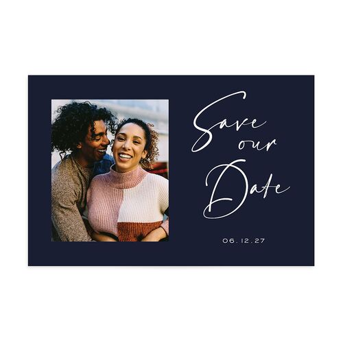 Simply Striking Save The Date Postcards  Navy