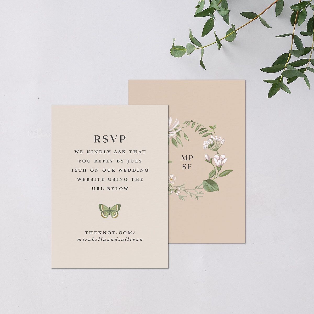 Whimsical Wildflower Garden QR Code RSVP Cards Linen Signature Standard