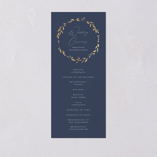 Stefana Crowns Wedding Programs Gold Moody Blue Signature