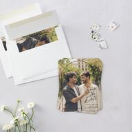 Scripted Arch Save The Date Magnets Deep Bronze Magnet Paper