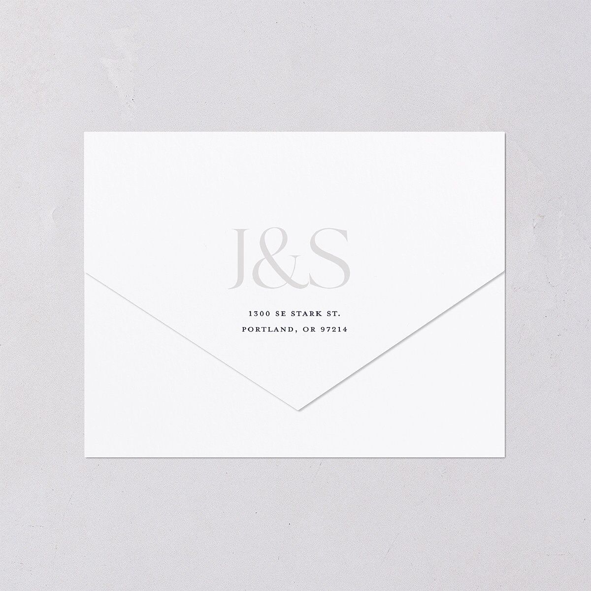 Overlay All-in-One Wedding Invitations Dark Navy Signature Light Both Recipient and Return Addresses No