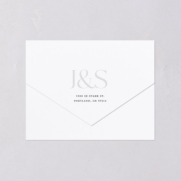 Overlay All-in-One Wedding Invitations Dark Navy Signature Light Both Recipient and Return Addresses No