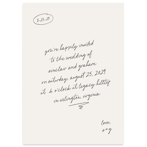 Sunny Day Modern Script Wedding Invitations Sand Signature Blank No Standard