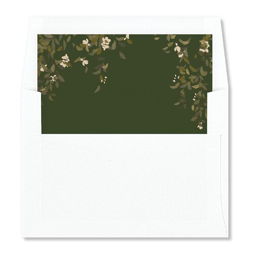 Graceful Chuppah Envelope Liners Hunter Green Standard