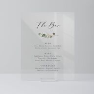 Eucalyptus Frame Acrylic Menu Tabletop Sign Small Pure White Standard Acrylic S Tabletop Menu