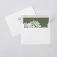 Greenery Accent Save the Date Cards Ivory Signature smooth Blank No Standard