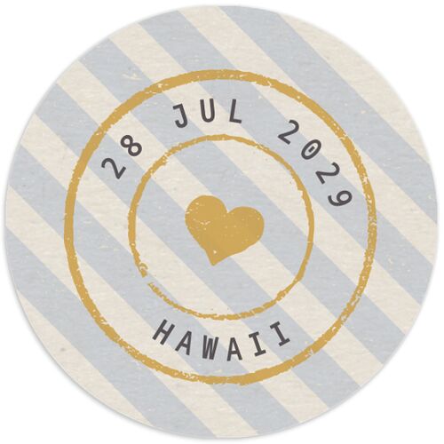 Retro Boarding Pass Travel Ticket Wedding Stickers Slate Circle