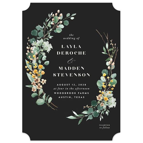 Rustic Greenery Wedding Invitations Latte Signature Blank No Ticket