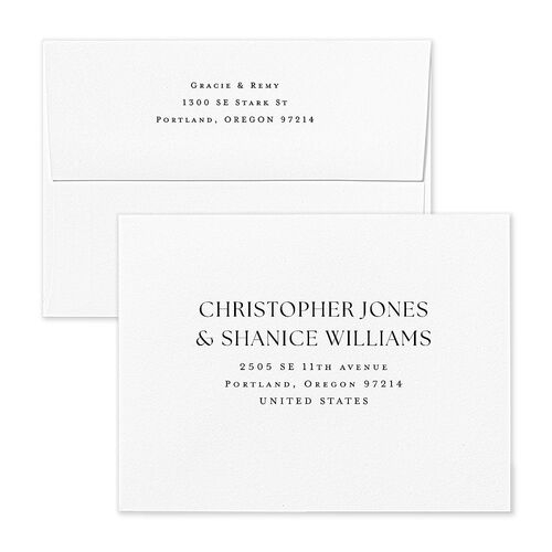 Classic Picture Photo Thank You Card Envelopes Blue Pure White Return Address Signature Standard