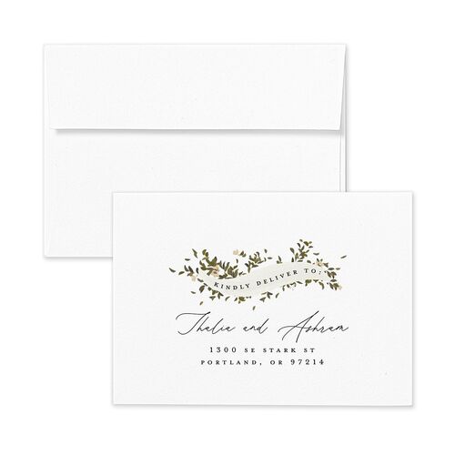 Graceful Chuppah Response Card Envelopes Terracotta Midnight Return Address Signature Standard