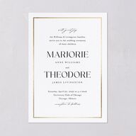 Joyful Union Foil Wedding Invitations Gold Pure White Signature Blank No Standard