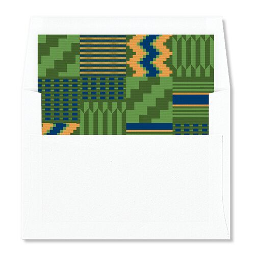 Ankara Print Envelope Liners Scottish Green Standard