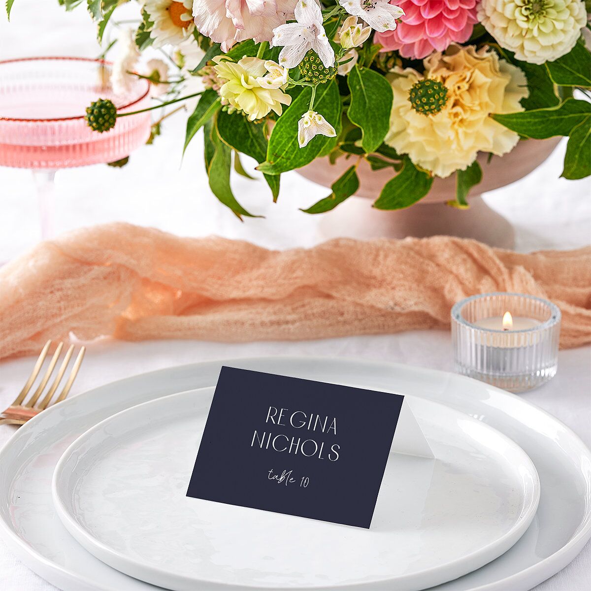 Love is Love Place Cards Dark Navy Signature