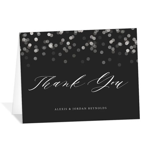Elegant Glow Thank You Cards Charcoal