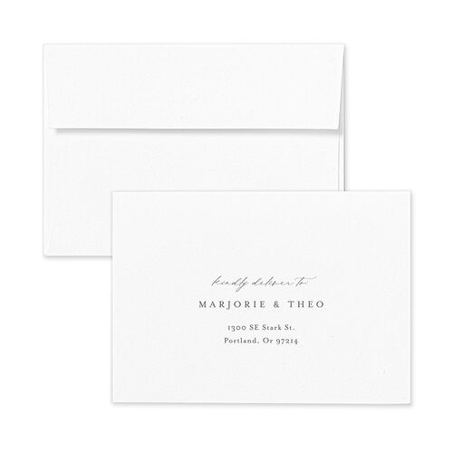 Joyful Union Wedding Response Card Standard Envelopes Blue Steel Gray Return Address Signature Standard