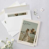 Vintage Film Photo Save the Date Cards Sand Signature smooth Blank No Standard