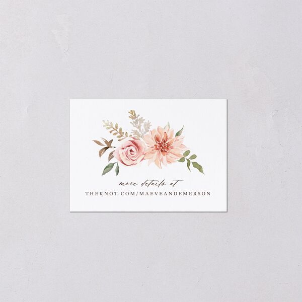 Elegant Botanical Autumn Floral QR Code RSVP Cards Soft Peach Signature Standard