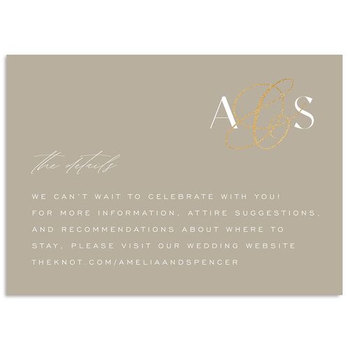 Together Wedding Event Detail Cards Gold Fawn Signature Standard