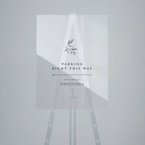 Minimal Leaves Acrylic Direction Sign Medium Saddle Standard Acrylic M Direction