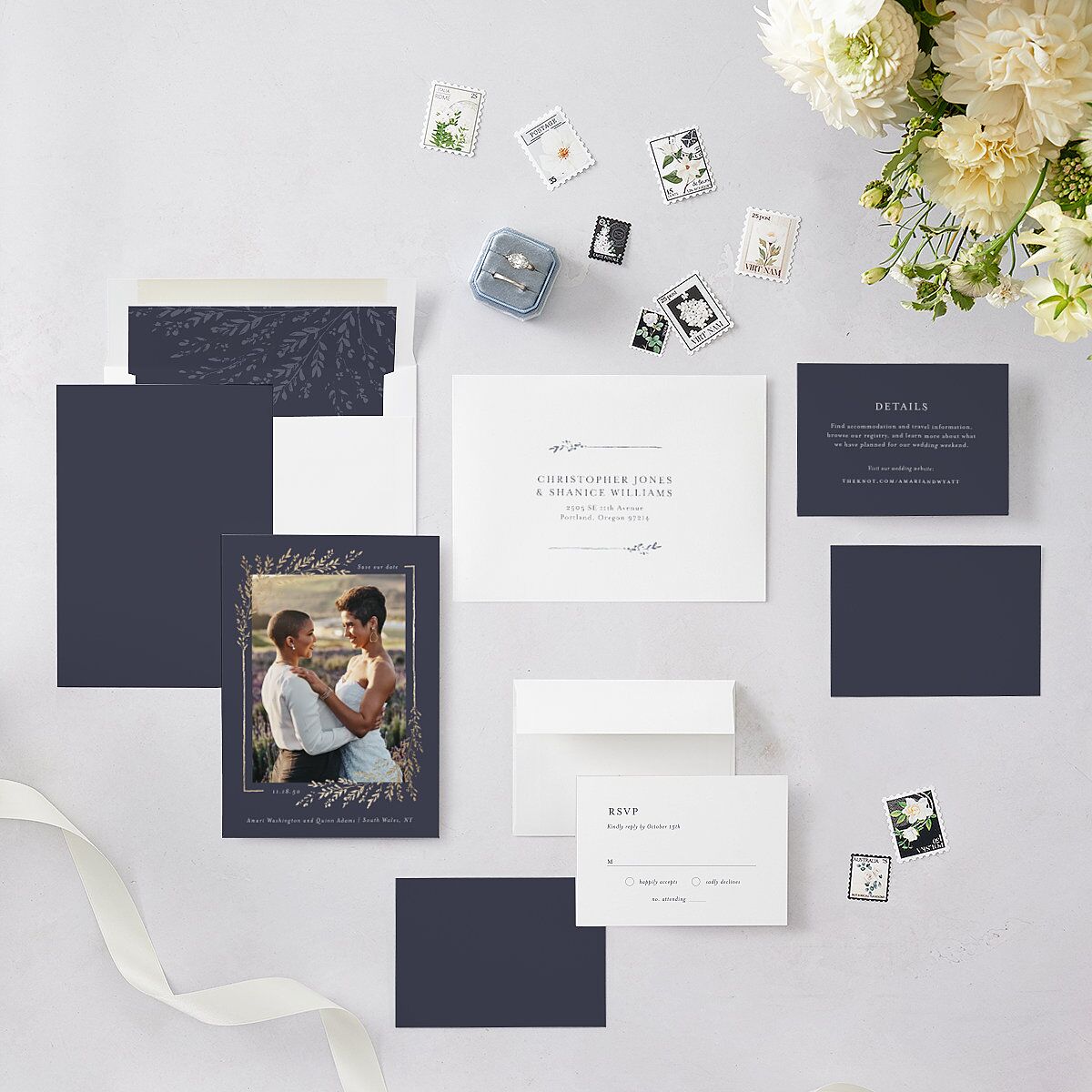 Exquisite Branches Save The Date Cards — view 6