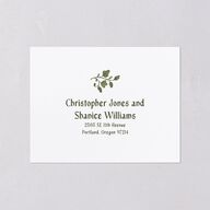 Vintage Fantasy Vines All-in-One Wedding Invitations Olive Signature Light Both Recipient and Return Addresses No
