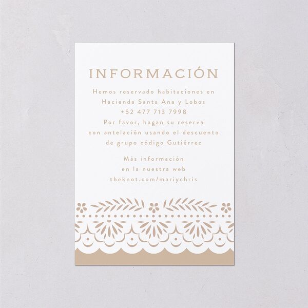 Papel Picado De Mexico Wedding Enclosure Cards Taupe Signature Standard