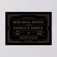Vintage Hollywood Rehearsal Dinner Invitations Licorice Signature Blank Standard