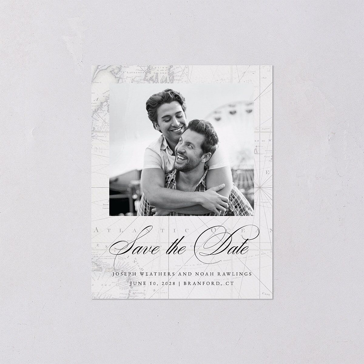Formal Nautical Save the Date Petite Cards Midnight Signature smooth Blank No Standard