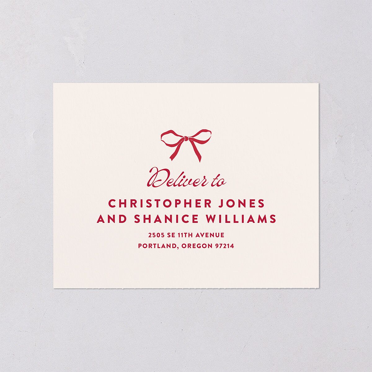 Retro Wedding Cake All-in-One Wedding Invitations Crimson Signature Light Both Recipient and Return Addresses No