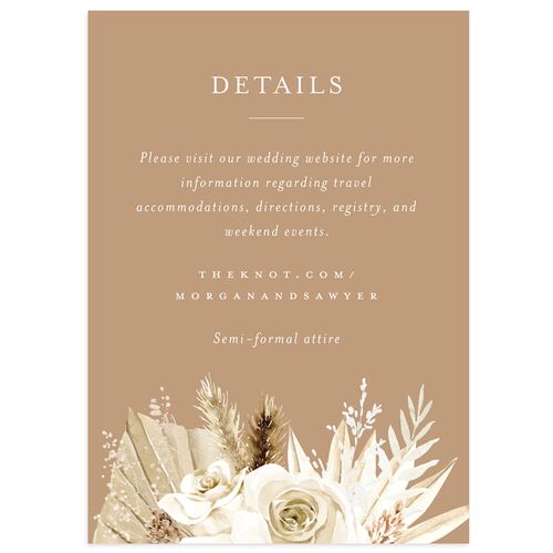 Western Floral Wedding Event Detail Cards Pure White Signature Standard
